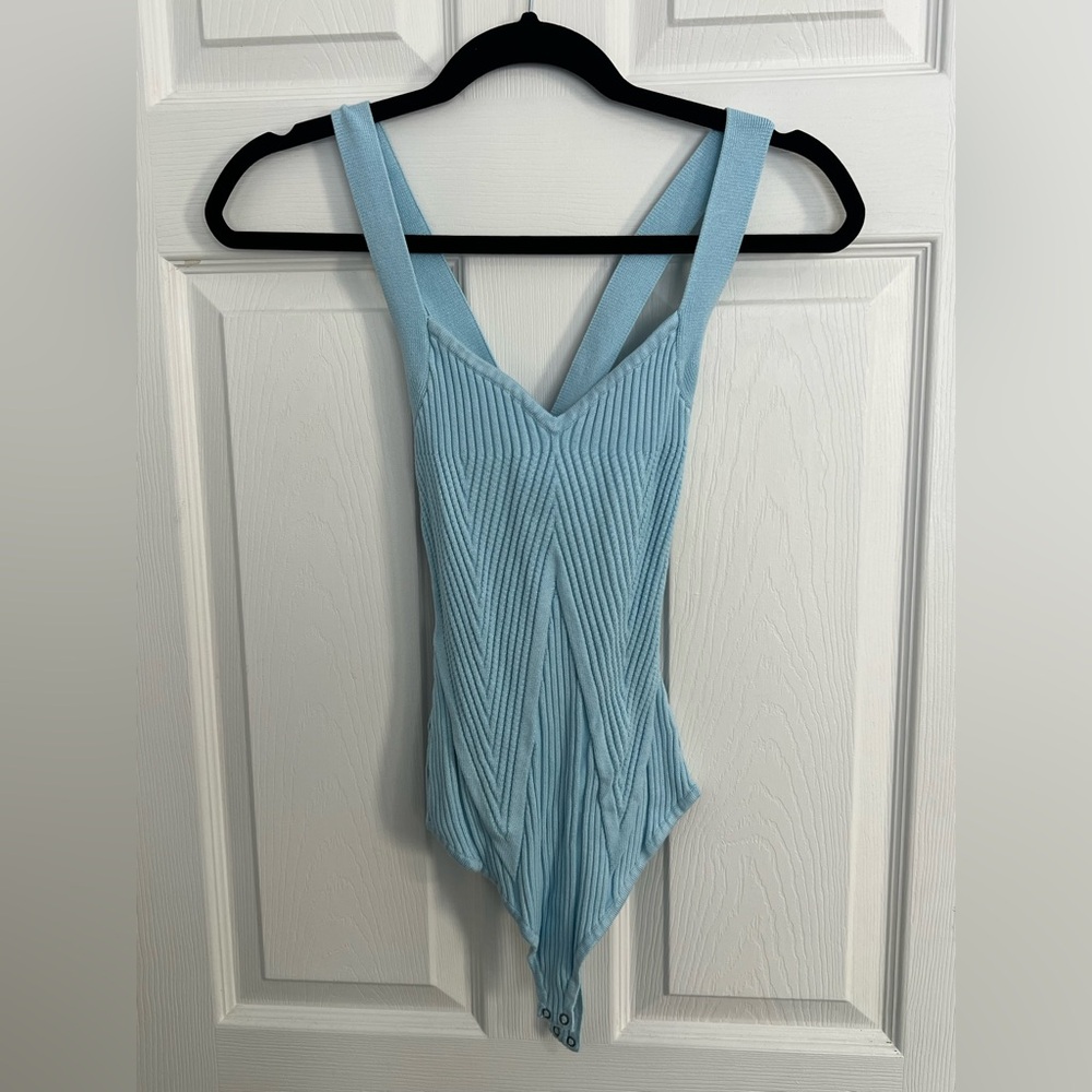 Abercrombie & Fitch Sky Blue Ribbed bodysuit